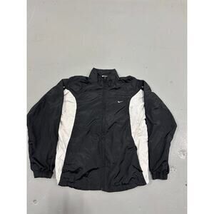 Nike Dri-Fit Windbreaker Jacket Men’s Small Black White Full Zip Track Swoosh
